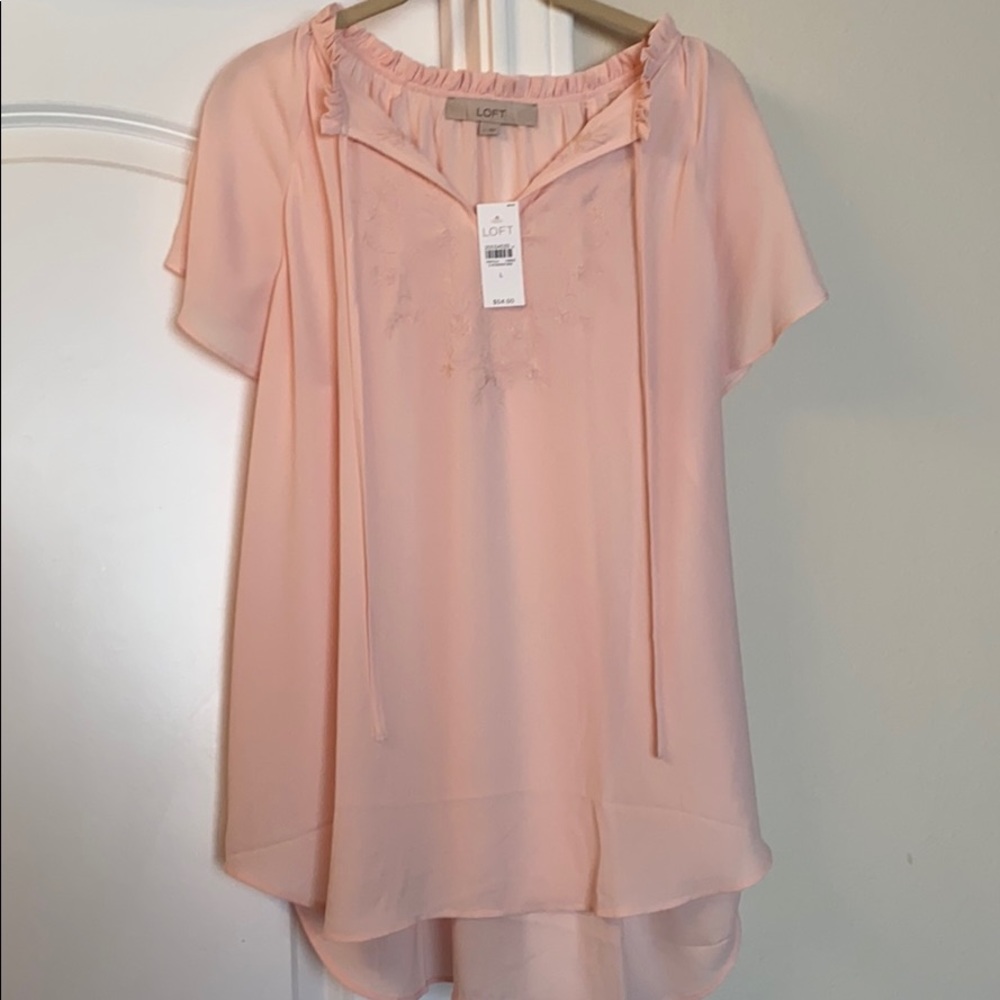 Loft Pink Peasant Blouse